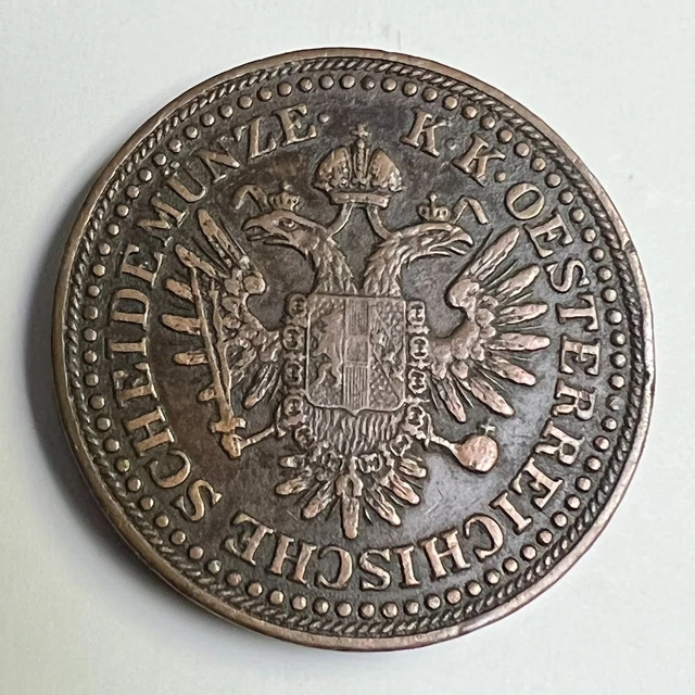 1851-A Austria Empire 3 Kreuzer AE, Fr. Jos I, KM#2193, VF+/XF