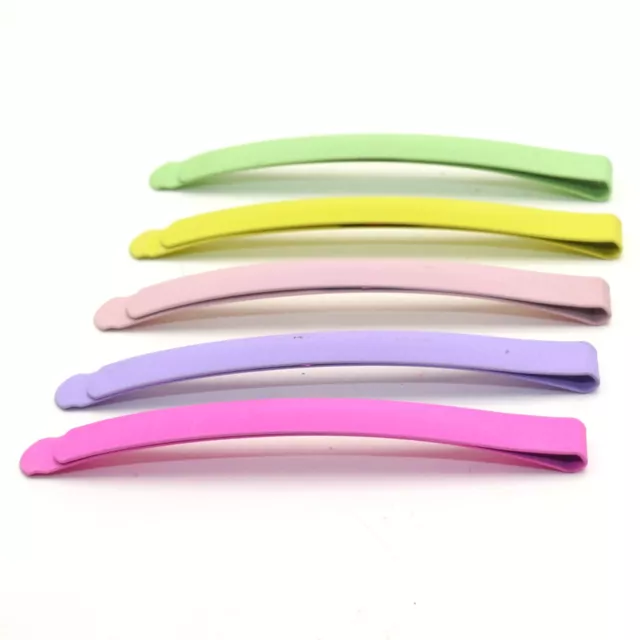 10pcs Mixed Bright Color Flat Top Bobby Hair Pin Clips 6X68mm Hair Slides Clips