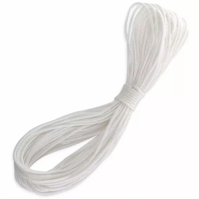 Polyester Picture Frame Hanging White Braided Cord String Hoop 2.2mm - 12 Meters