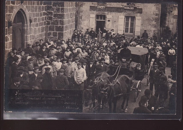 Superbe CPA Photo  AMBAZAC Hte Vienne  Reconstitution Vol de la chasse à église