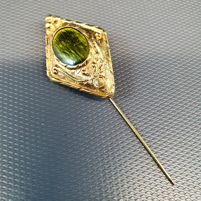 Broche Ancienne Grand Cigale En émail Doré - France, Antique, Bon état
