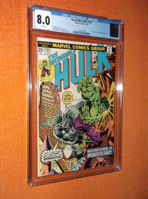 INCREDIBLE HULK #195 CGC 8.0 {Abomination & Doc Samson apps.} - Clean copy!!!