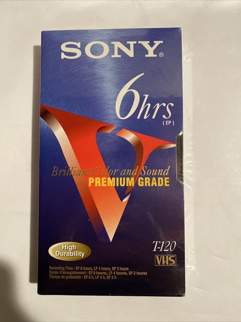 SONY Blank VHS Tape 6 Hours T-120 Premium Grade NEW T-120VR X2