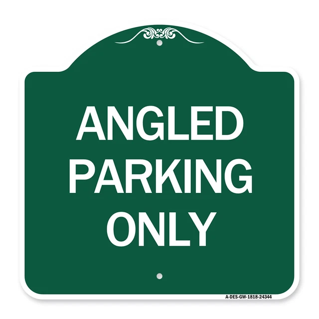 Designer Series - Angle Parking Only Heavy Gauge Aluminum Architectural Sign