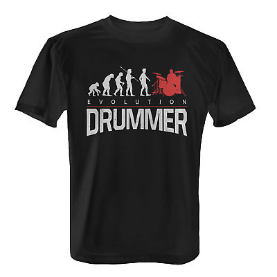 Evolution Drummer Herren T-Shirt Motiv Geschenk Idee Schlagzeuger Musiker Hobby