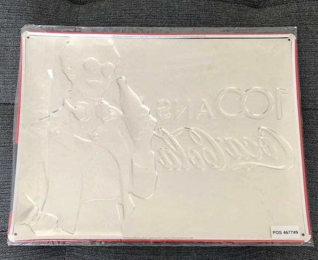 Plaque Publicitaire Métal Coca-Cola – 20x30cm – Bombée Relief – Animée – Neuf