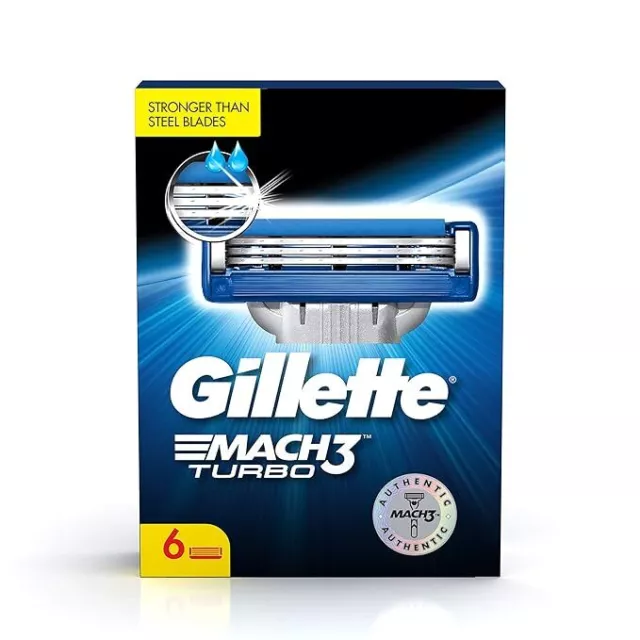 Gillette Mach 3 Turbo  Shaving Blades- 6 Cartridges