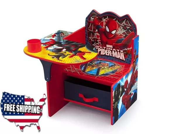 Hogar Habitación Niños Delta Niños Silla Escritorio Seguro Almacenamiento Juguete Papelera Estilo Spider-Man