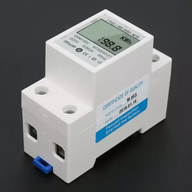 Electrique Compteur Monophasé Mètre kWh électronique rail DIN 5-80A 3