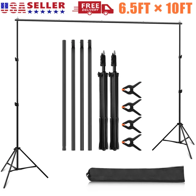 Adjustable Background Support Stand Photography 10Ft Photo Backdrop Crossbar Kit