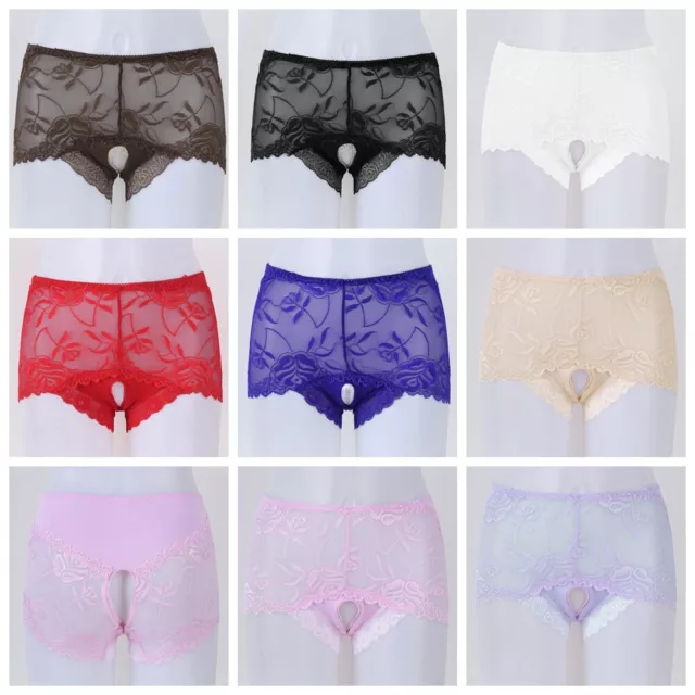 Women S Lace Briefs See Through Panties Crotchless Underwear Lingeire