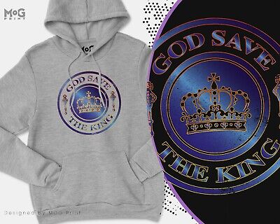 God Save The King Circle Emblem Hoodie Royal Crown King Charles III Hoody Jumper