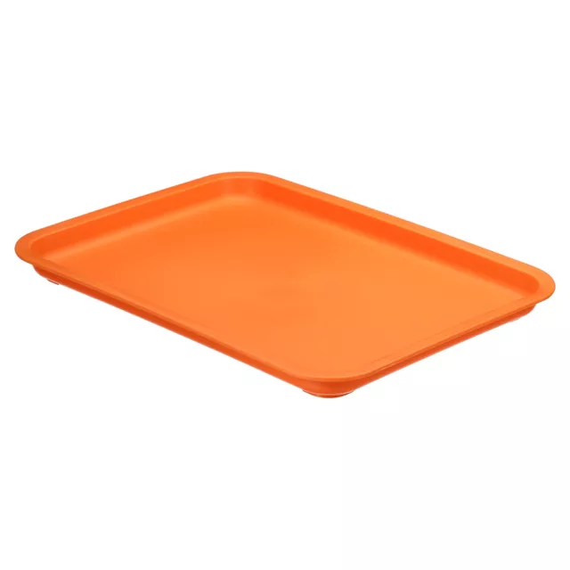 12x9" Fast Food Tray, Plastic Reusable Multi-Purpose Serving Tray Orange