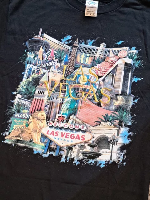 Vintage Las Vegas Monte Carlo Bellagio NY Glitter Men Size M T-shirt 3