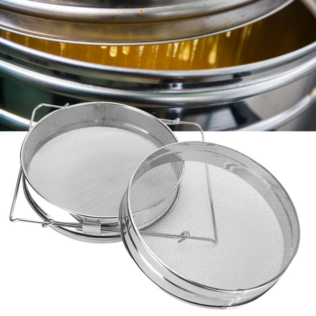 Honey Strainer Double Sieve Stainless Steel AntiCorrosion Beekeeping Tool Ac Hoi