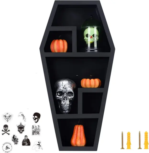 Coffin Shelf - Large - Gothic Decor for Display or Storage - 20X10X4 Inches -Woo