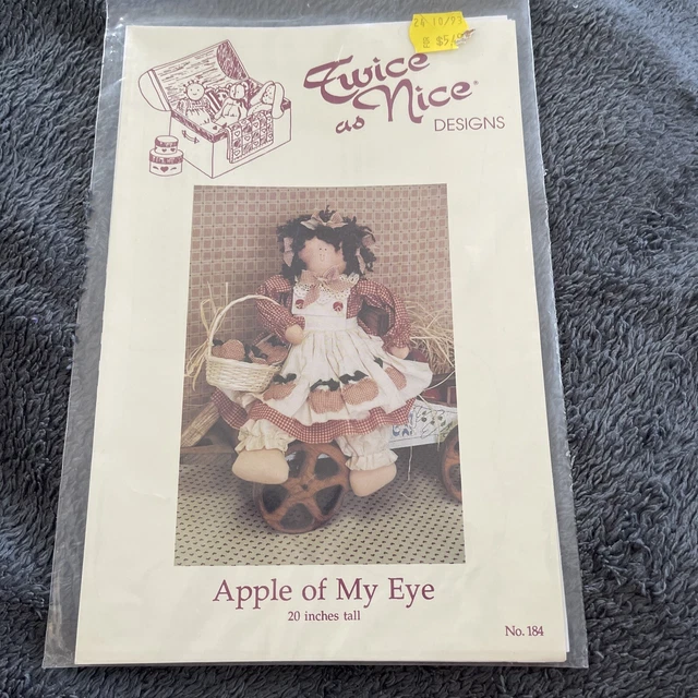 Twice As Nice 20” Doll Sewing Pattern UNCUT Apple Of My Eye #184