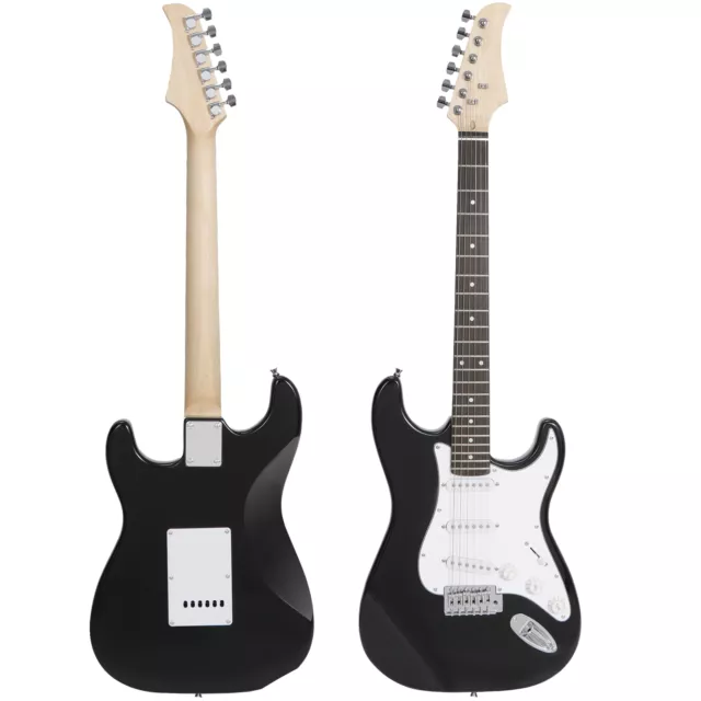Electric Guitar With Amp Case Full Size 39" Black Accessories Pack Beginner