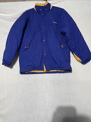 Patagonia Goose Down Puffer Jacket Coat Kids Boy’s Size XL Blue  Full Zip No Sz