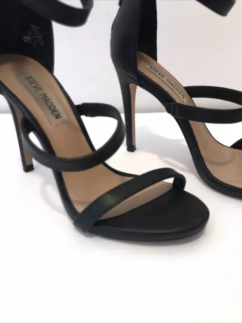 Steve Madden Womens FEELYA Pumps Black Strappy High Heels Size 5.5 3