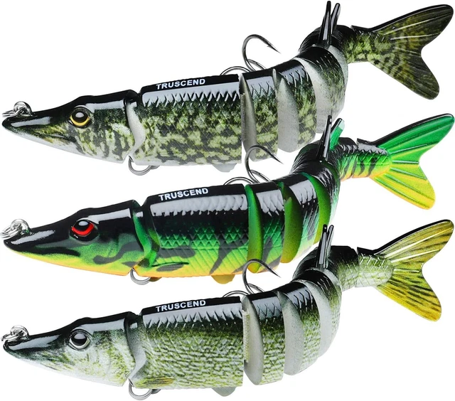 TRUSCEND Sea Fishing Lures Multi Jointed Swimbaits Bionic Pike Trout Lure 12cm