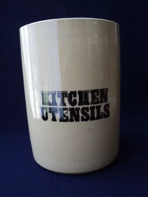 PEARSONS of CHESTERFIELD STONEWARE KITCHEN UTENSILS STORAGE POT ~ 1970s ENGLAND