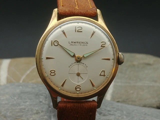 OROLOGIO LAWRENCE ANCRE 17 Rubins Vintage Uomo Anni 60 Carica
