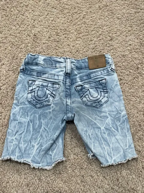 True Religion Boys Denim Shorts Cut Off Geno Relaxed Slim size 3T