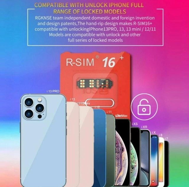 2021 R-SIM16+ Nano Unlock RSIM Card For iPhone 13 12 11 Pro Max XR X 8 7 iOS15