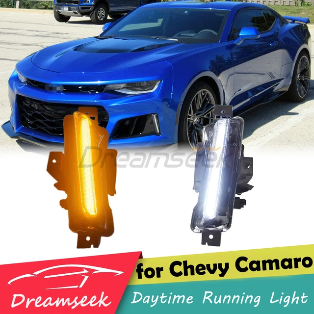 Pair Of LED DRL / Fog Lights For 2016-2022 Chevy Camaro - ZL1/RS Style, Fits Conversion Bumpers