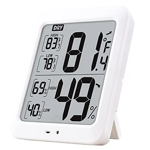 Large Digital Hygrometer Indoor Thermometer with Humidity Gauge, Smart Room