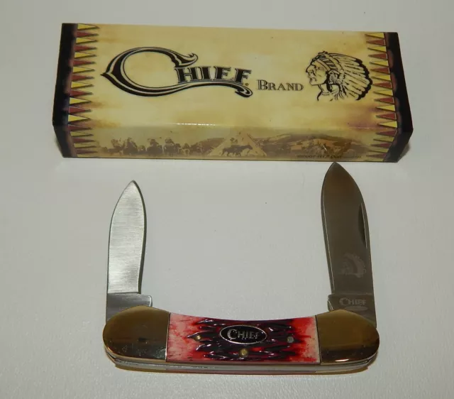 Chief Brand CF104 Pocket Knife - 2 Blade - Mint in Box