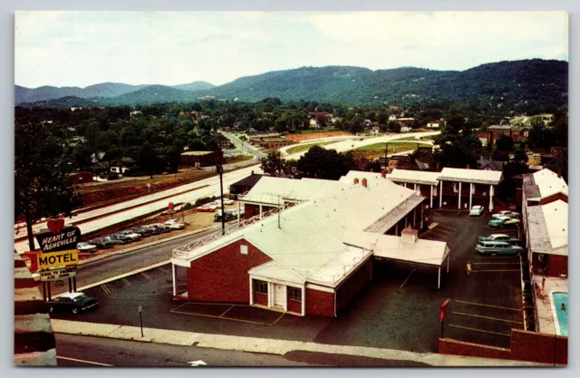 Vintage Postcard-Heart Of Asheville NC Motel-In Business District-Unposted