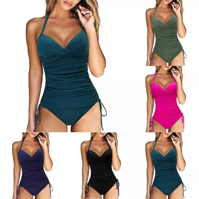 Costume da bagno tankini da donna alla moda controllo pancia costumi da bagno