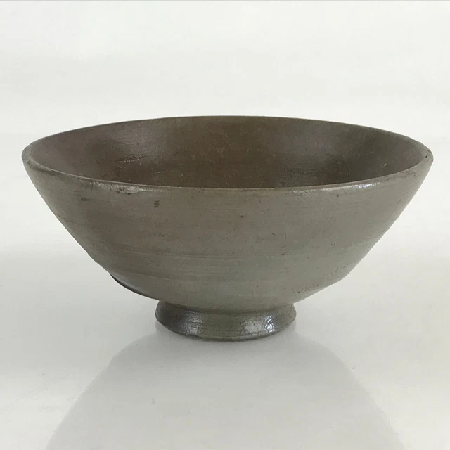 Japanese Ceramic Green Tea Bowl Vtg Chawan Tea Ceremony Matcha Brown GTB982