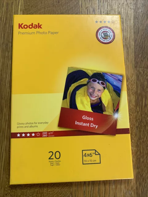 kodak ultra premium photo paper 20 Sheets 4x6” Gloss Instant Dry