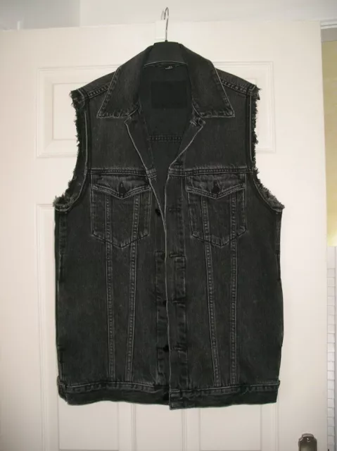 ALEXANDER WANG BLACK DENIM SLEEVELESS DAZE VEST JACKET Sz M