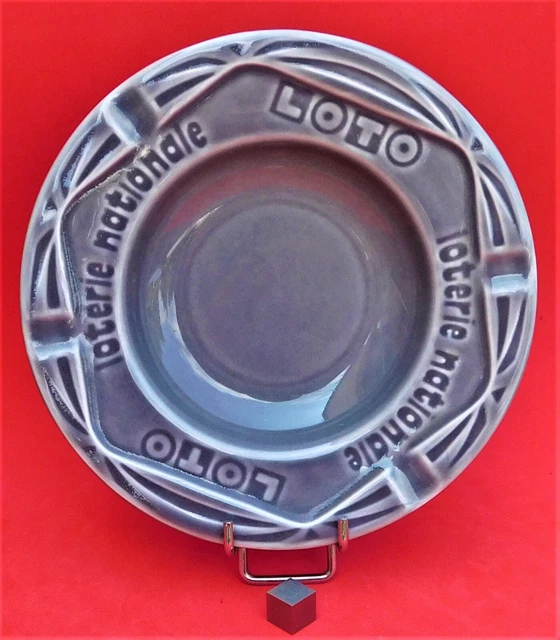Cendrier Publicitaire Loto – Céramique, 13 Cm, Made In France, Vintage