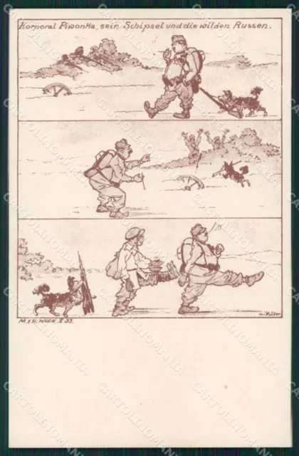 WWI WW1 Austrian Propaganda Patriotic War Humor Anti Russian postcard XF3529