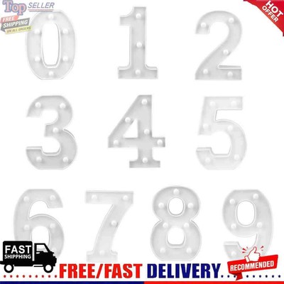 3D WHITE NUMBER LED Light Marquee Sign Indoor Wall Hanging Night Lamp ...