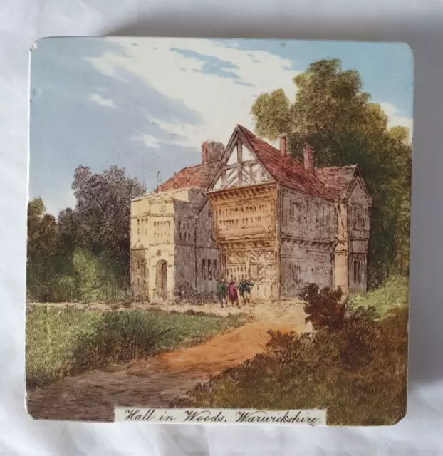 Stunning Minton 'Hall In Woods, Warwickshire' 6' Tile With Feet. 19Th Century