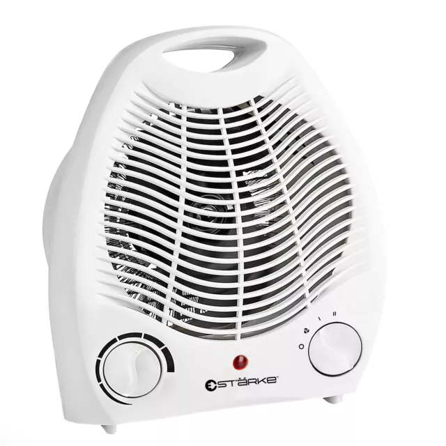 Starke Heater Electric Fan White 2000W Portable Thermostat Room Floor Table Desk