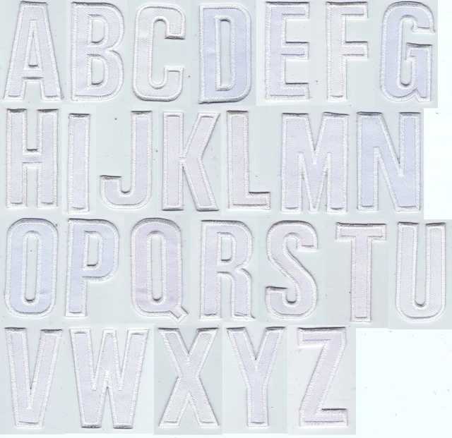 Lettres Brodées Thermocollantes Blanches - 5 Cm, Personnalisation De Vêtements Et Accessoires