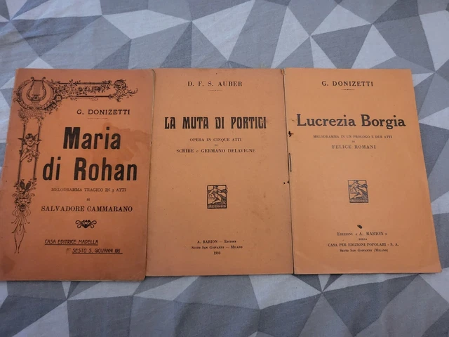 MARIA DI ROHAN-LA Muta Di PorticiLibretti Opera-Lucrezia Borgia-Con ...