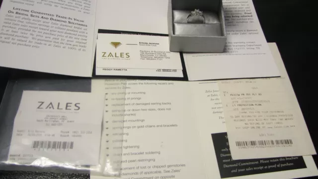 PLATINUM DIAMOND  Zales Certified Diamond Ring/Band Set 1.00CT