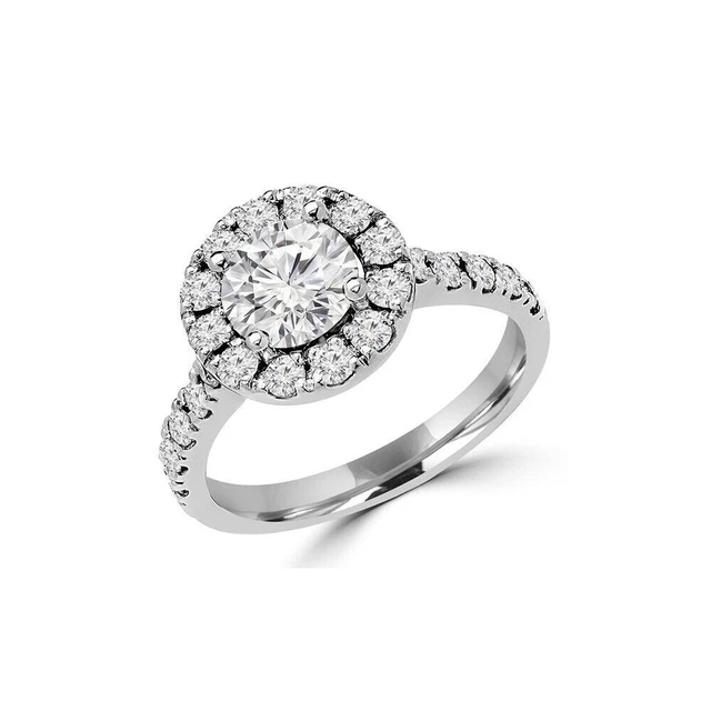 Orecchini a perno fiore diamante simulato taglio tondo 1 ct regalo