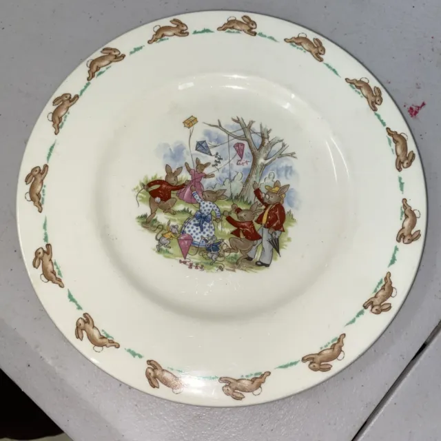 🌟ROYAL DOULTON 'BUNNYKINS' BONE CHINA  Flying Kites Plate 🌟8”