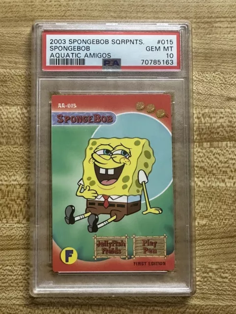 2003 UD Spongebob Squarepants Aquatic Amigos Squidward Gold Rare PSA 9  AA-041