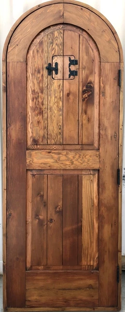 Rustic reclaimed lumber arched door solid wood storybook castle winery speakeasy 3