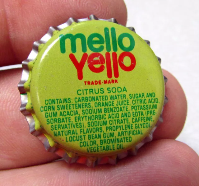 Mello Yello unused plastic lined soda cap, 1980s, unused factory old stock